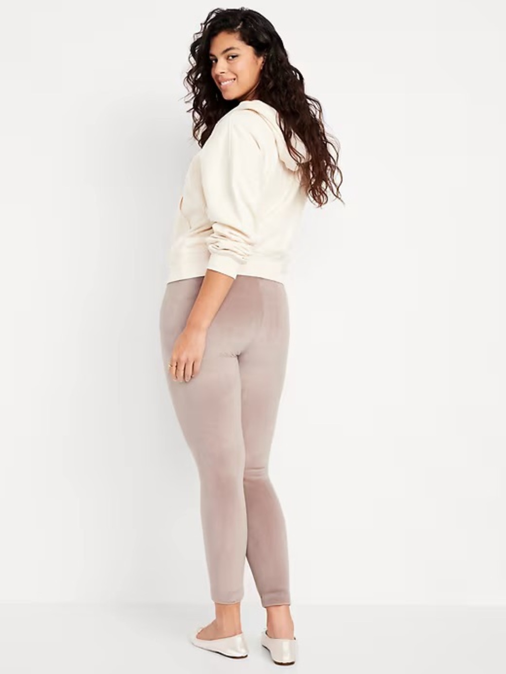 Taupe Velvet Leggings